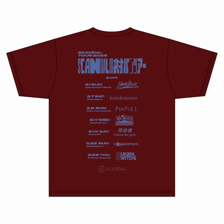 対バンツアー Tシャツ 2026 BURGUNDY