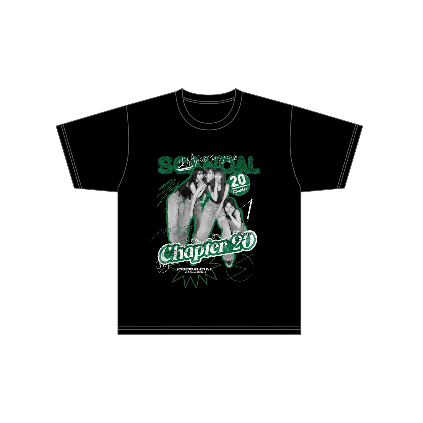 SCAちゃんTシャツ BLACK×GREEN